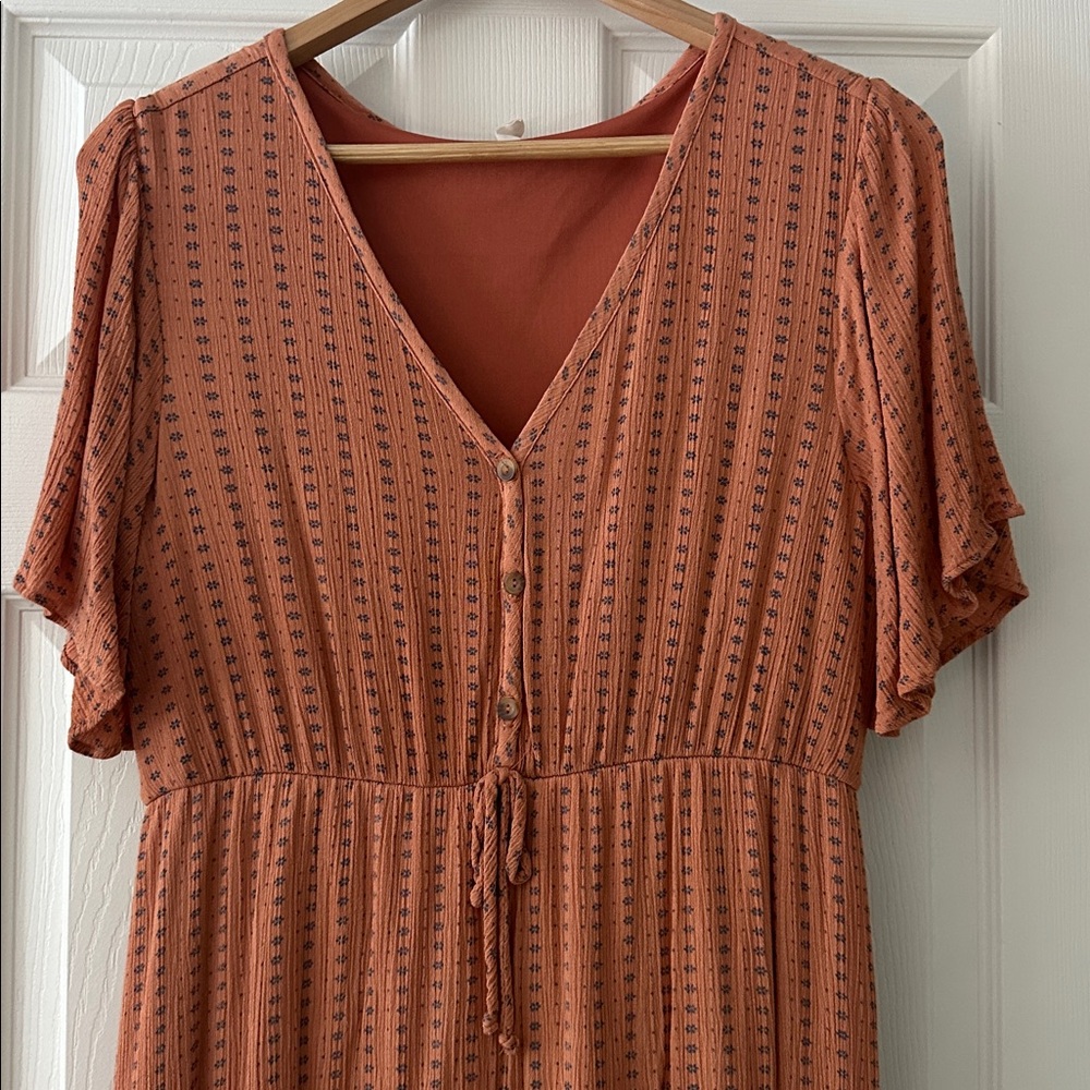 Pinkblush Rust Textured Maxi Dress - Picture 5 of 9